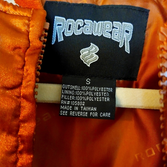 VINTAGE ROCAWEAR Womens Brown Shiny Satin Copper Jacket. Size Small - Picture 2 of 4